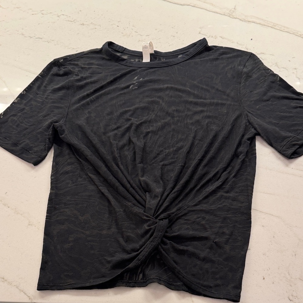 Lululemon burnout twist-front black Tee